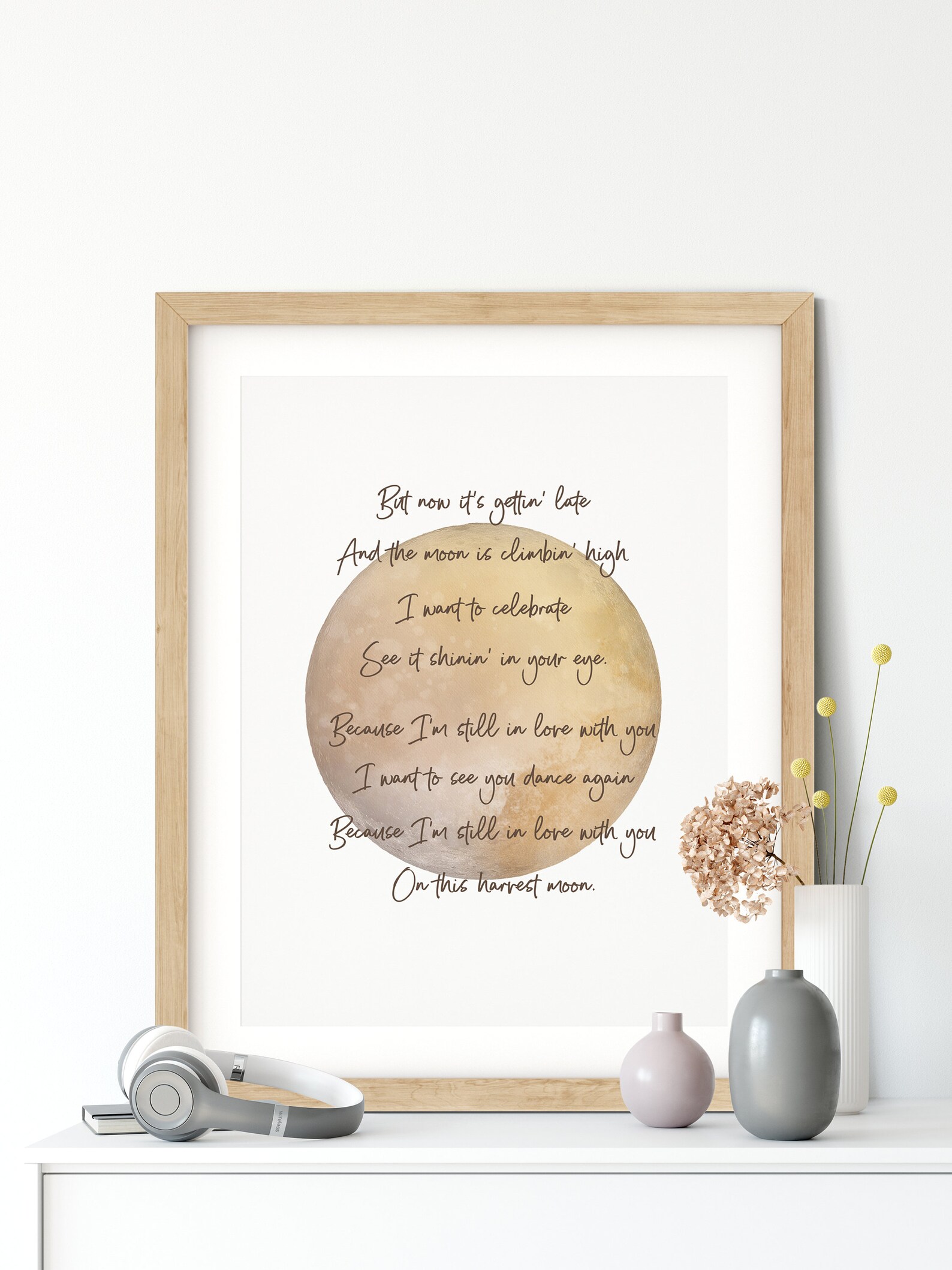 Harvest Moon Song Lyrics Printable Home Decor Wall Art Moon Etsy