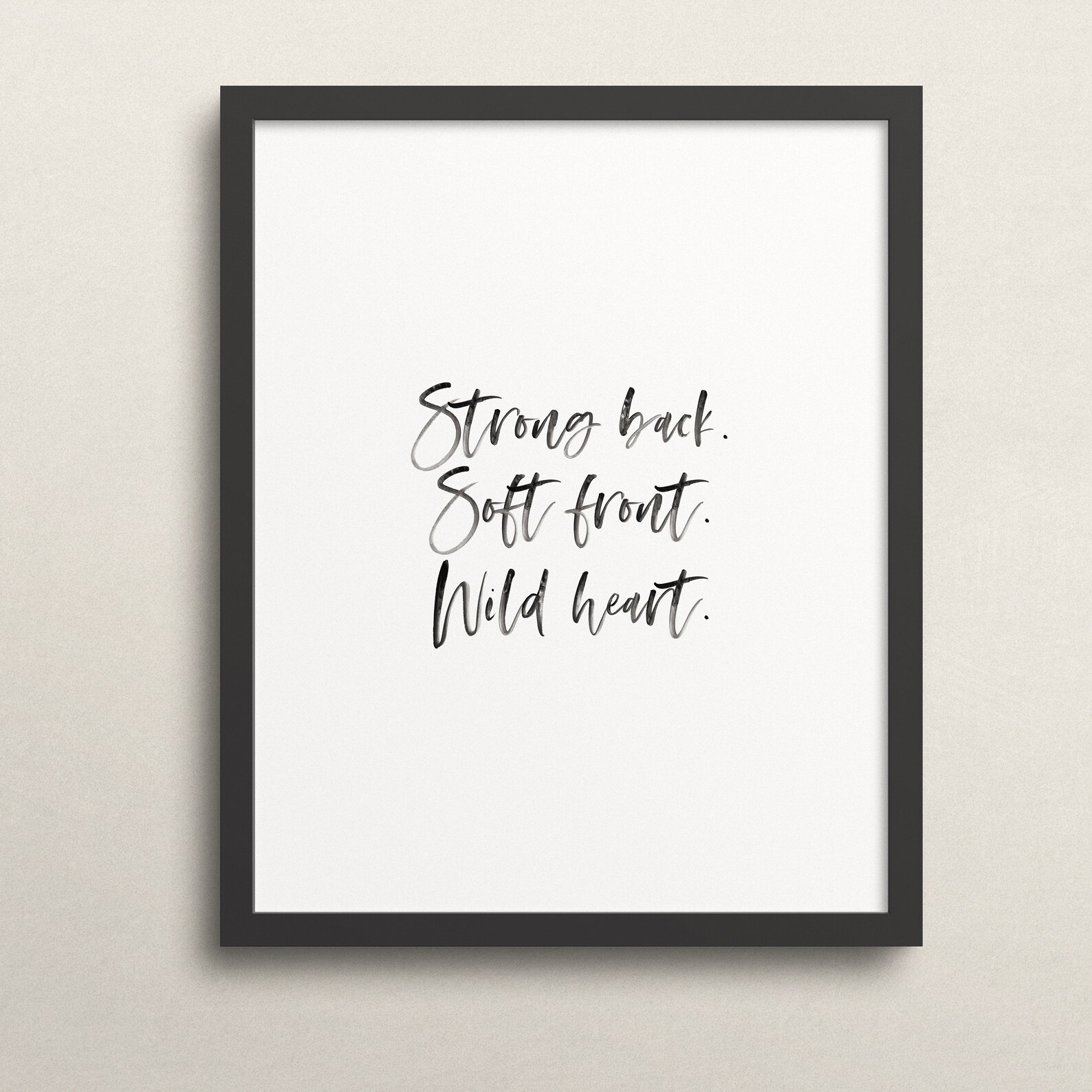 Brené Brown Inspirational Quote Print Strong Back Soft Etsy