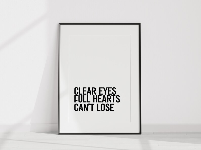 Friday Night Lights TV Show Quote Printable Clear Eyes Full Etsy