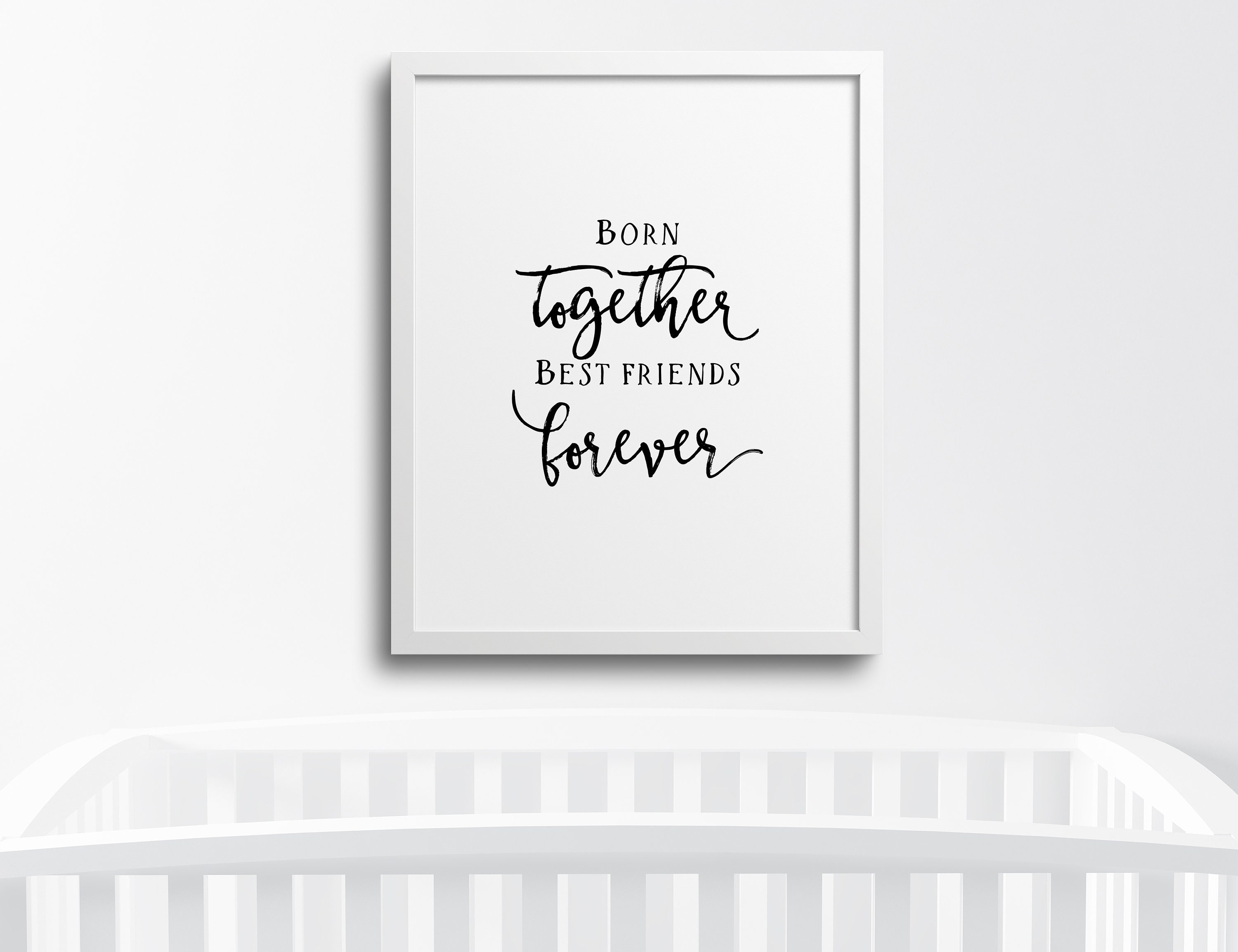 Twins Nursery Print Born Together Best Friends Forever - Etsy