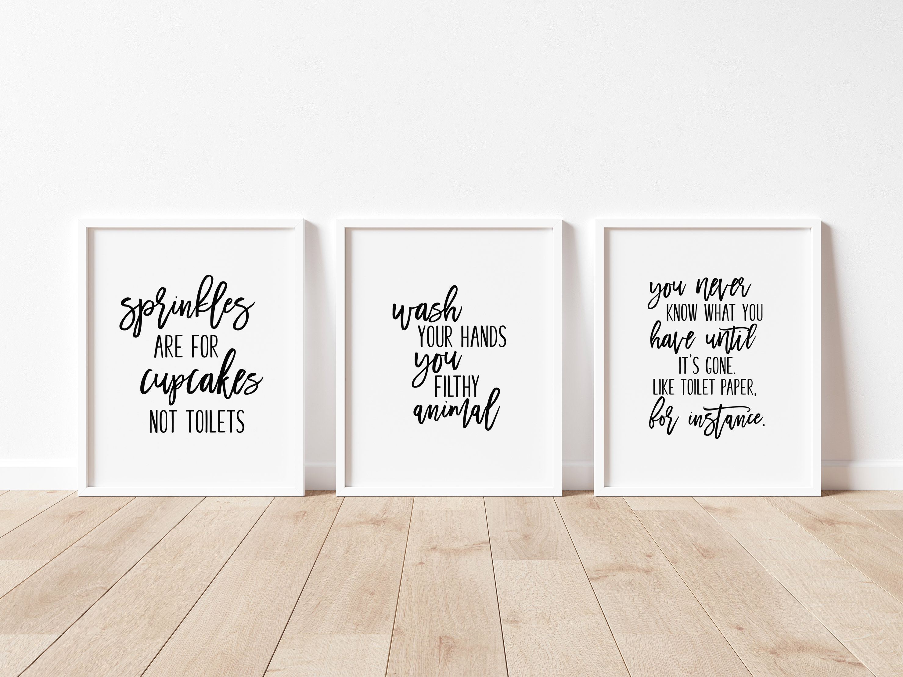 Funny Bathroom Wall Decor Quotes Set of 3 Printable Wall - Etsy