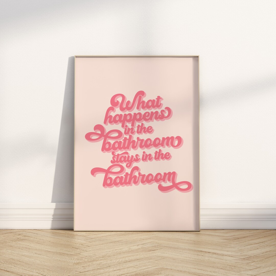 Trendy Preppy Bathroom Printable Wall Art, Funny Quote, Funny Bathroom