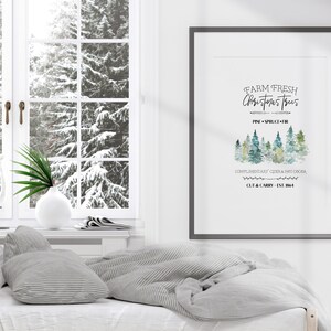 Farm Fresh Christmas Trees Printable, Christmas Farmhouse Decor, Rustic ...