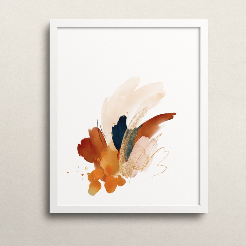 Modern Abstract Wall Art Set of Two Watercolor Printable Etsy