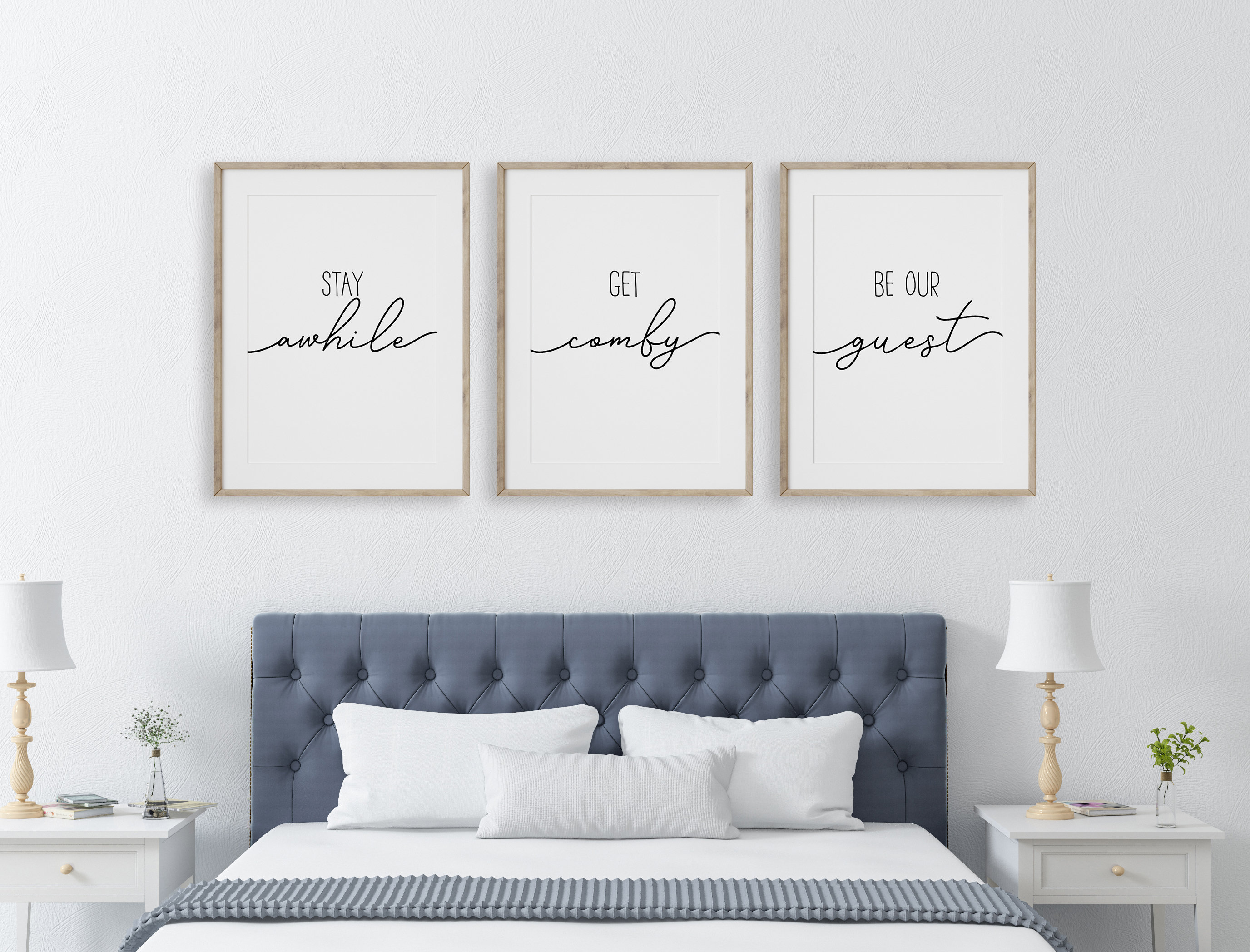 Guest Room Printable Wall Art Get Comfy Stay A While Be Our | Etsy