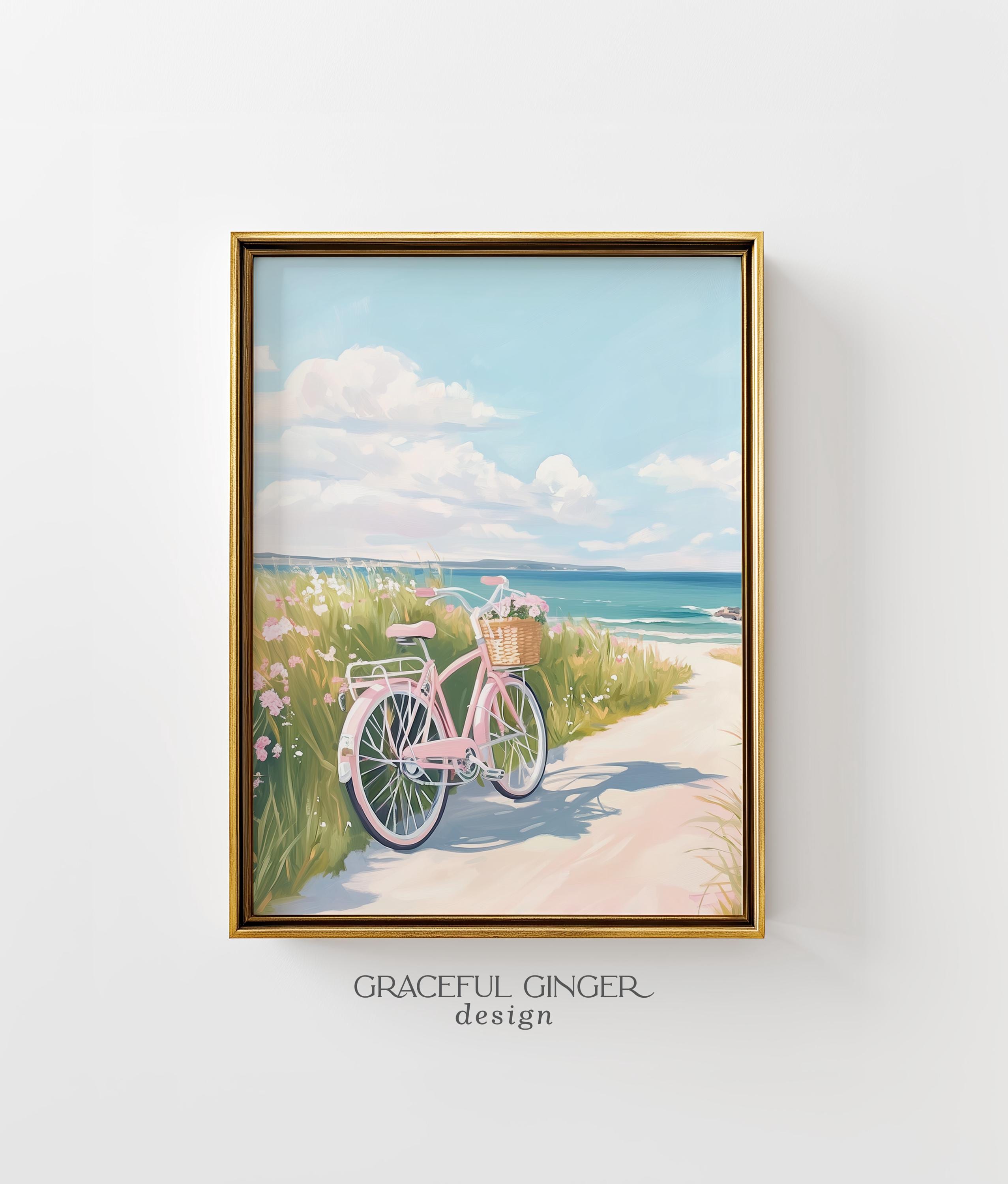 Coastal Wall Art Bicycle on Beach - Etsy