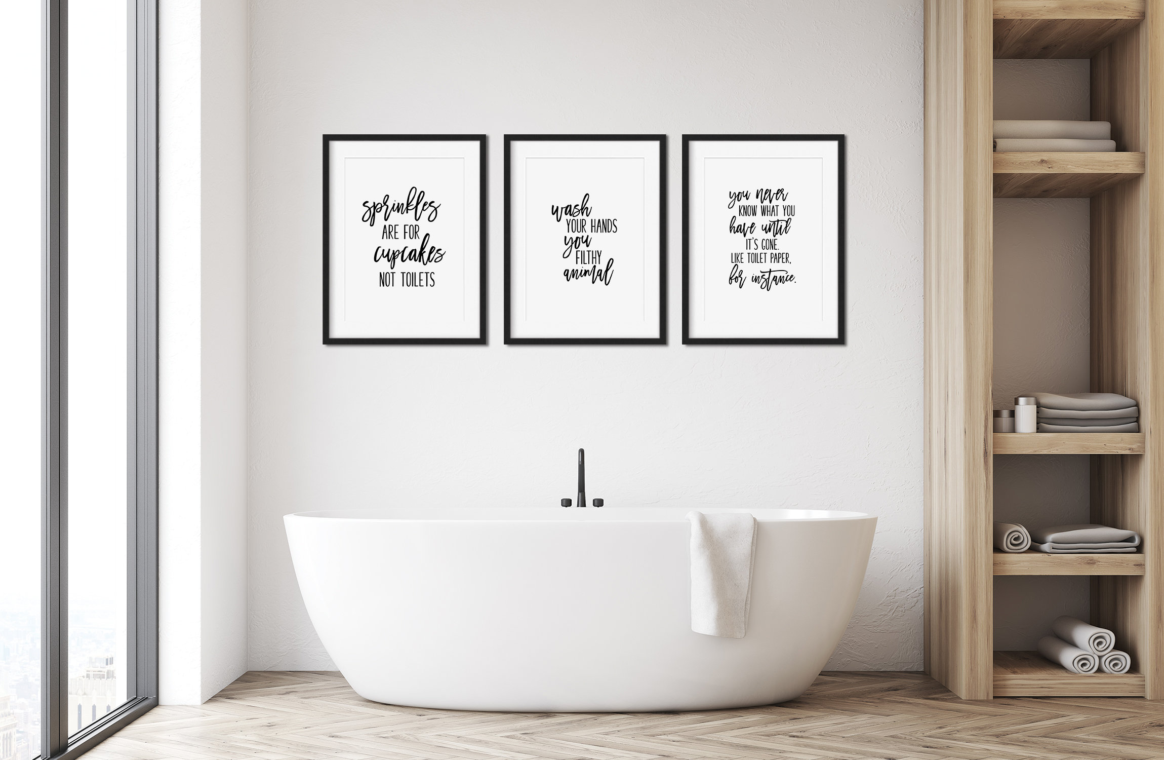 Funny Bathroom Wall Decor Quotes Set of 3 Printable Wall | Etsy