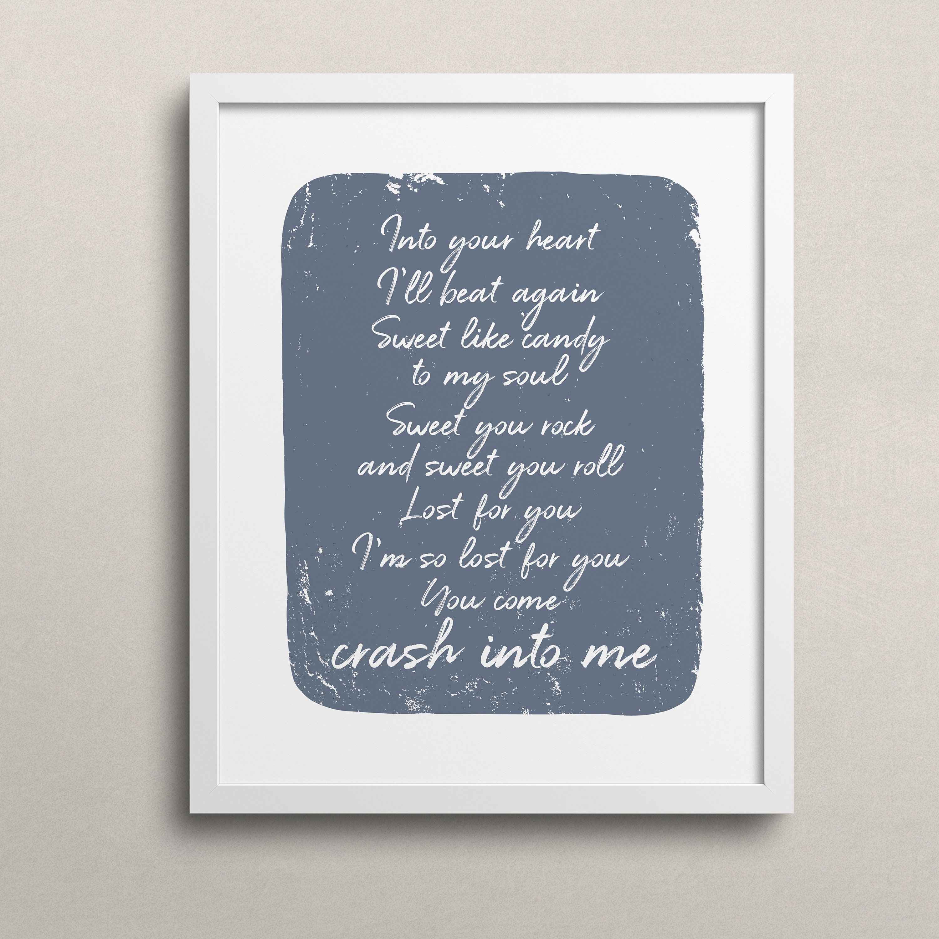 Dave Matthews Band Crash Into Me Song Lyric Printable Music Etsy