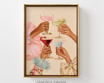 Girls Night Wall Art | Cocktail Martini Print | Bar Cart Decor (Digital Download)