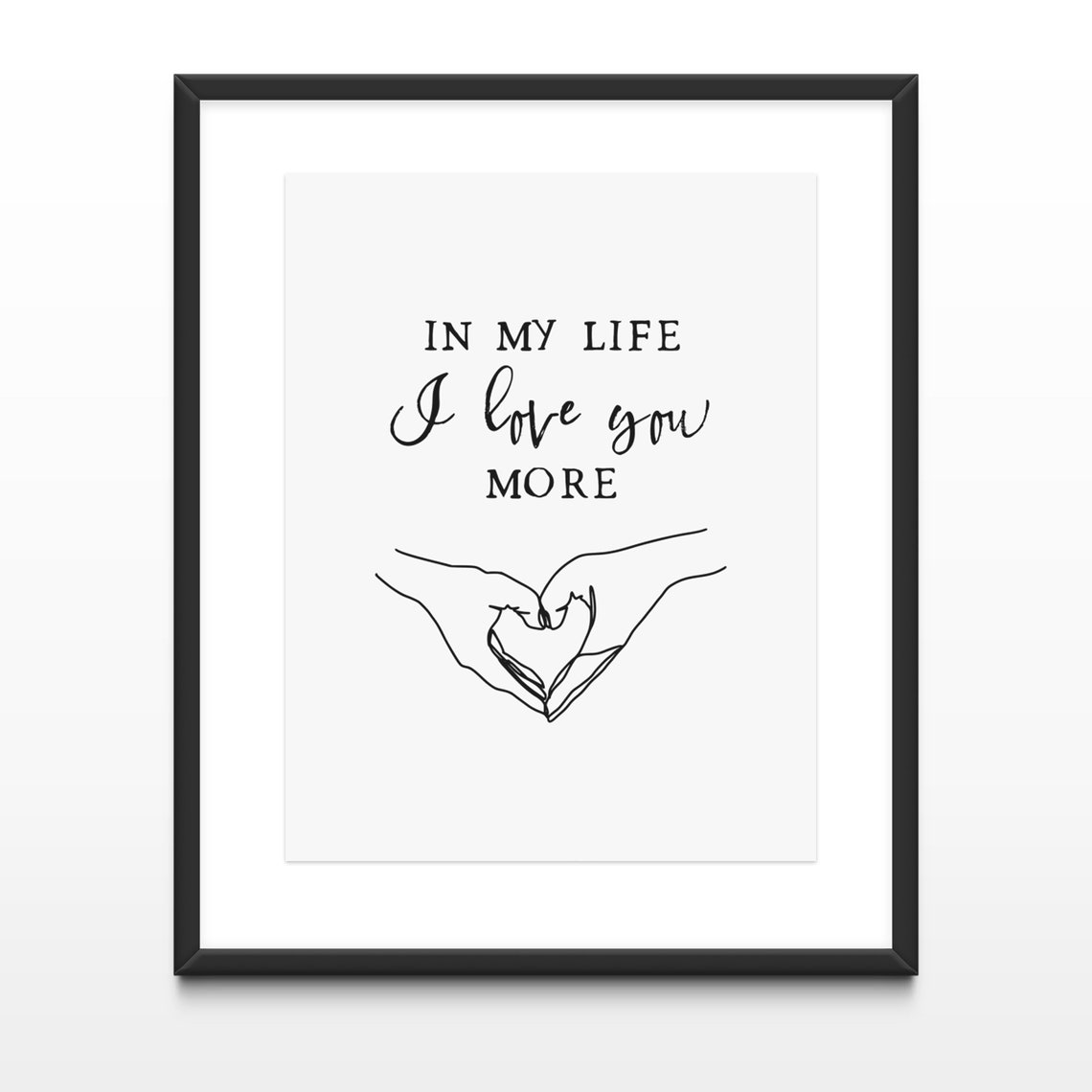 In My Life Print Song Lyrics Print Hands Line Art Print Etsy