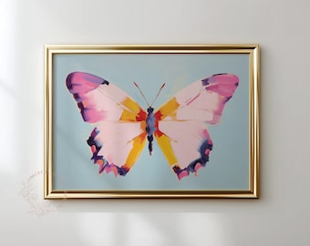 Pastel Butterfly Nursery Wall Art: Girl's Room Print (Digital Download)