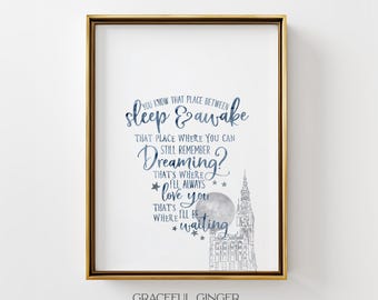 Peter Pan Nursery Quote Wall Art: Blue-Gray Nursery Print | Bedroom Decor (Digital Download)