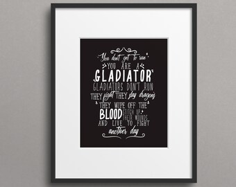 Scandal TV Quote Printable Wall Decor, Gladiators Don't Run Inspirational Quote, Boss Print, Home Office Decor, Wall Art