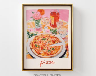 Pizza Kitchen Wall Art Print: Italian Food Poster (Printable Digital Download)