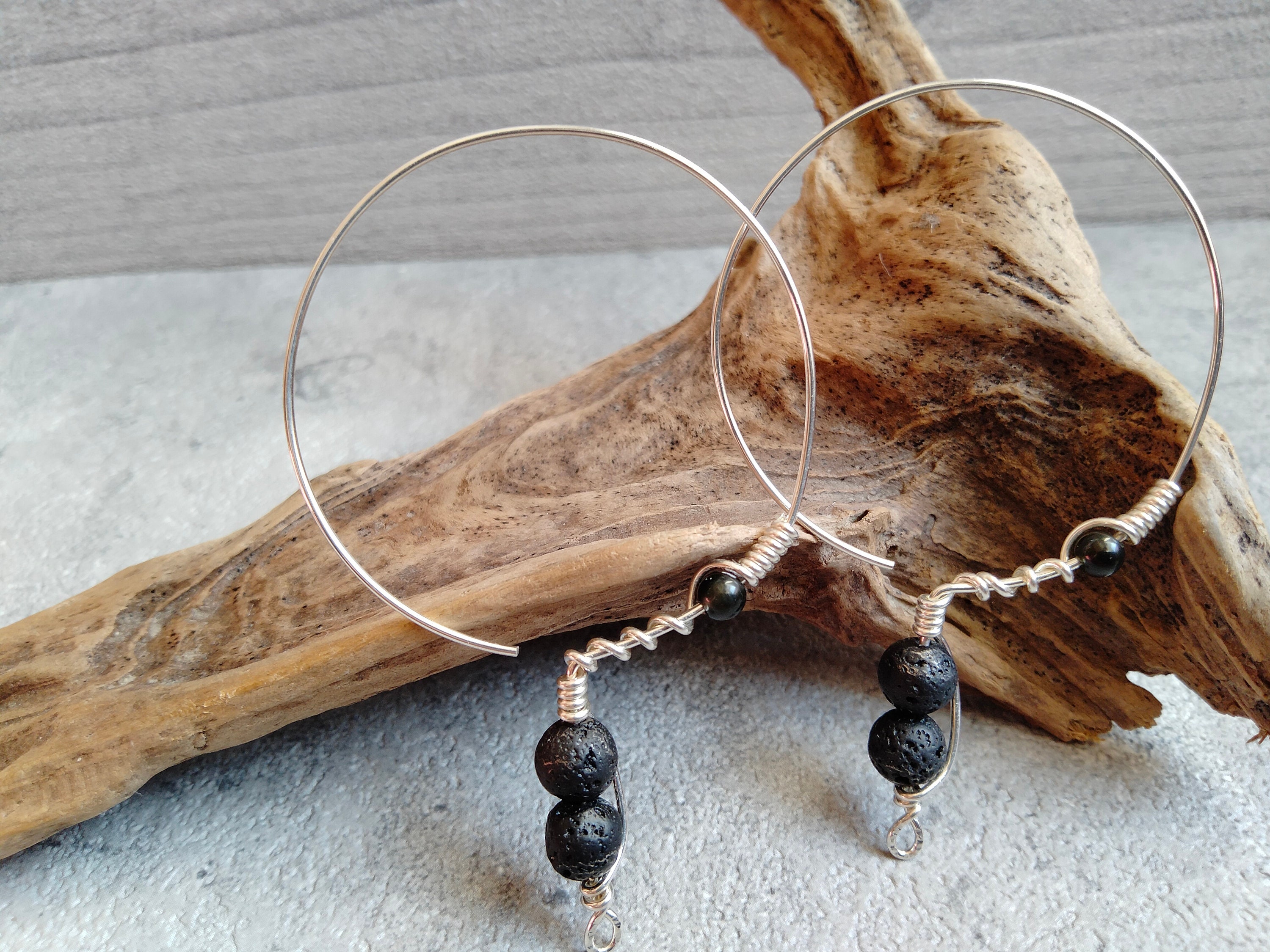 フープピアス - Silver950 20GA スクエアワイヤー - アイヌピアス