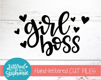 Girl boss, handlettered SVG Cut File, dxf file, maker svg, goals svg, for cricut, for silhouette, quote svg,