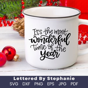 Het is de mooiste tijd van het jaar, SVG-bestand knippen, digitaal bestand, handlettered SVG, Kerstmis SVG, Merry SVG, voor cricut, voor silhouet