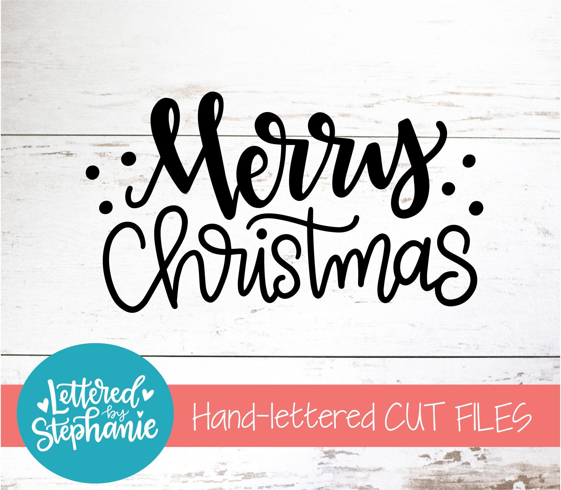 Merry Christmas SVG Cut File digital file svg handlettered | Etsy