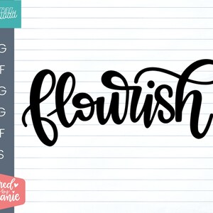 Plik do cięcia Flourish SVG, handlettered SVG, motywujące słowa SVG, Cricut, Silhoutte, handlettered SVG, DXF
