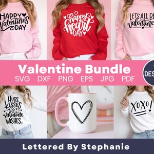 Paquete de San Valentín más vendido, svg de feliz día de San Valentín, citas de San Valentín, svg escritos a mano, svg xoxo, svg sé mío, hola San Valentín