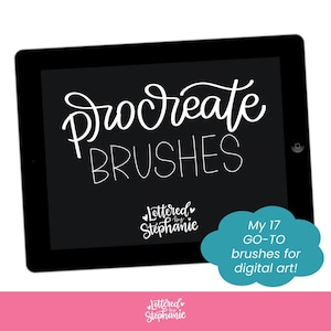 Procreate-penselpaket, mina GOTO-penslar för att skriva text och skapa digital konst, innehåller 17 penslar - Lettered By Stephanie