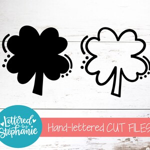 Shamrock svg, outline and solid, SVG, SVG Cut File, St Patrick&#39;s Day SVG, handlettered svg, dxf, for cricut, for silhouette