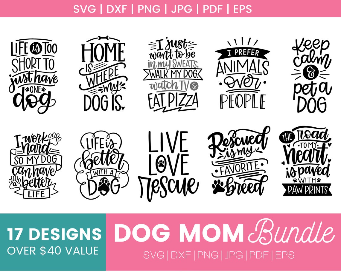 Dog Quotes SVG Bundle Dog Theme Pet Svg Cut Files Cute Dog Etsy