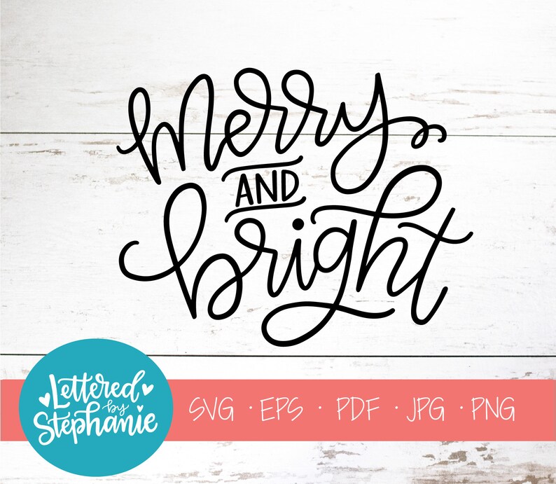 Download Merry and Bright SVG Cut File digitaal bestand svg | Etsy