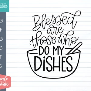 Gesegnet sind diejenigen, die meinen Teller schneiden - Mom SVG Schnitt-Datei, Mutterschaft Geschenkidee, Küchen Dekor svg, Handlettering svg Cricut oder Silhouette