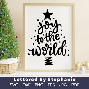 Diseño de árbol de Navidad de garabatos, archivo de corte alegría al mundo, árbol de Navidad svg, archivo de artesanía navideña para cricut o silueta, dxf