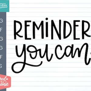 Herinnering: u kunt SVG-bestand knippen, positieve offerte, bevestiging, handlettered svg, dxf