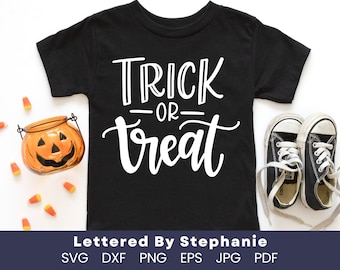 Trick or Treat svg, SVG Cut File, digital file, svg, handlettered svg, halloween svg, treat bag svg, for cricut, for silhouette, quote svg