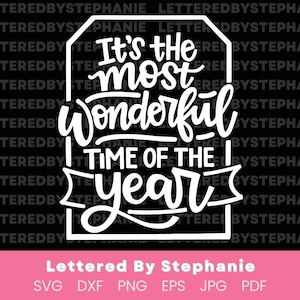 Het is de mooiste tijd van het jaar SVG, kerstlied SVG, kerstcitaat SVG, handgeschreven kersttag SVG