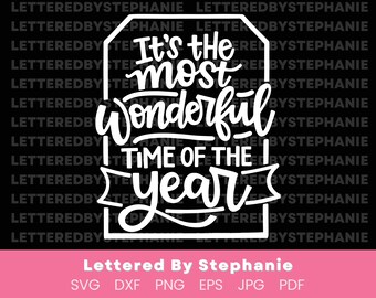 C’est la période la plus merveilleuse de l’année svg, chanson de Noël svg, citation de Noël svg, étiquette de Noël en lettres à la main svg