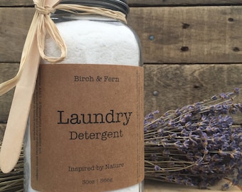 Unscented Laundry Detergent, 30oz, Reusable Glass Jar