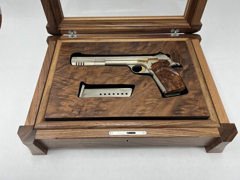Handcrafted Pistol Display Case in American Walnut With Walnut Etsy