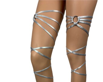 Women Patent Leather Thigh High Leg Wraps Strap Elastic Top Belt Dance Club Wear Women Patent Leather Thigh High Leg Wraps Strap Elastic Top Belt Dance Club Wear