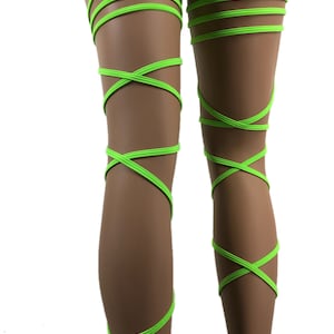 Freya's Garter Leg Wraps for Rave Dancing Festival Music Neon Green ...