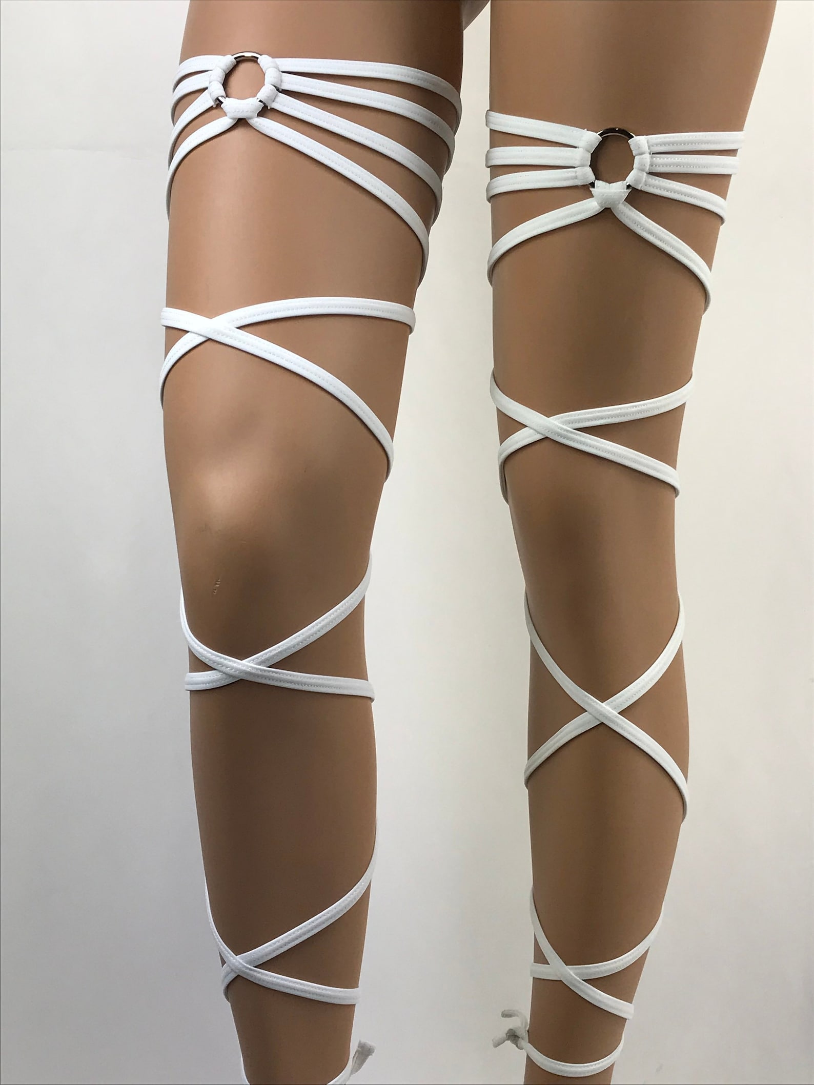 Freya's Leg Wraps White Garter Gartini Rave Outfit Clubwear Rave Leg ...