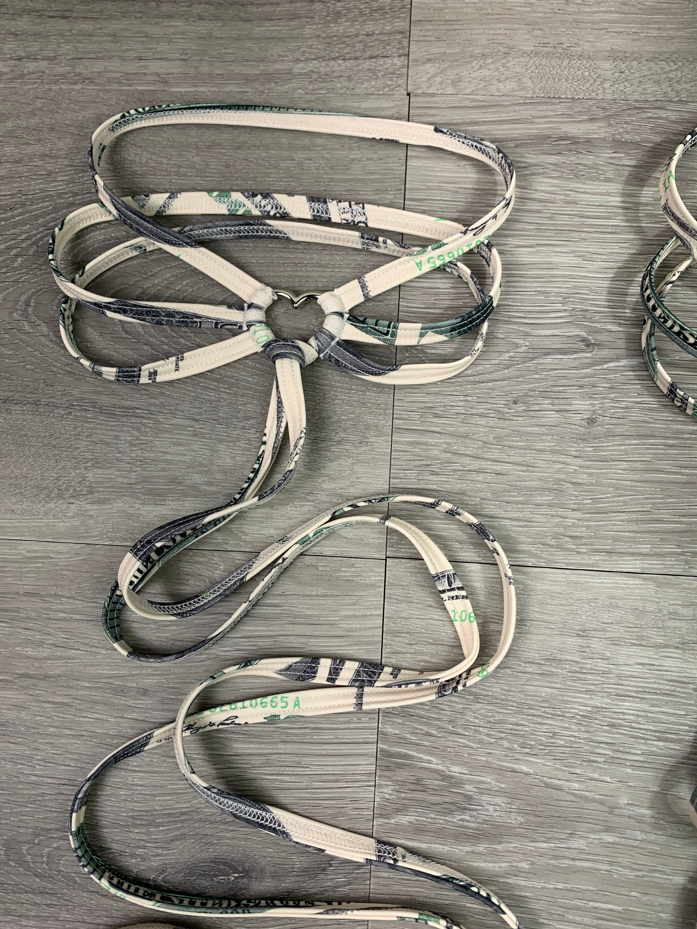 Garter Leg Wraps Money Print With Heartring Thigh Wraps Leg Etsy