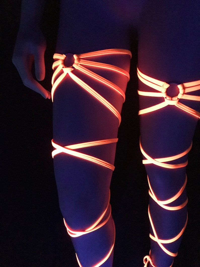 Freya's Leg Wraps Garter Neon Orange Gartinis Rave Outfits Etsy