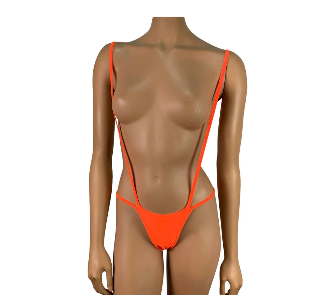 Neon Orange Slingshot Bikini Thong Mini G-string Panty Pole Wear Micro Skimpy Thong Swimwear Exotic Dancewear Underwear Rave Outfit Clubwear - Etsy Japan