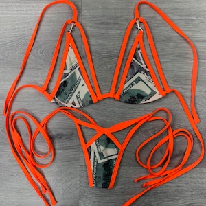 Micro Bikini G-string Thong Hundred Dollar Print Extreme Skimpy ...