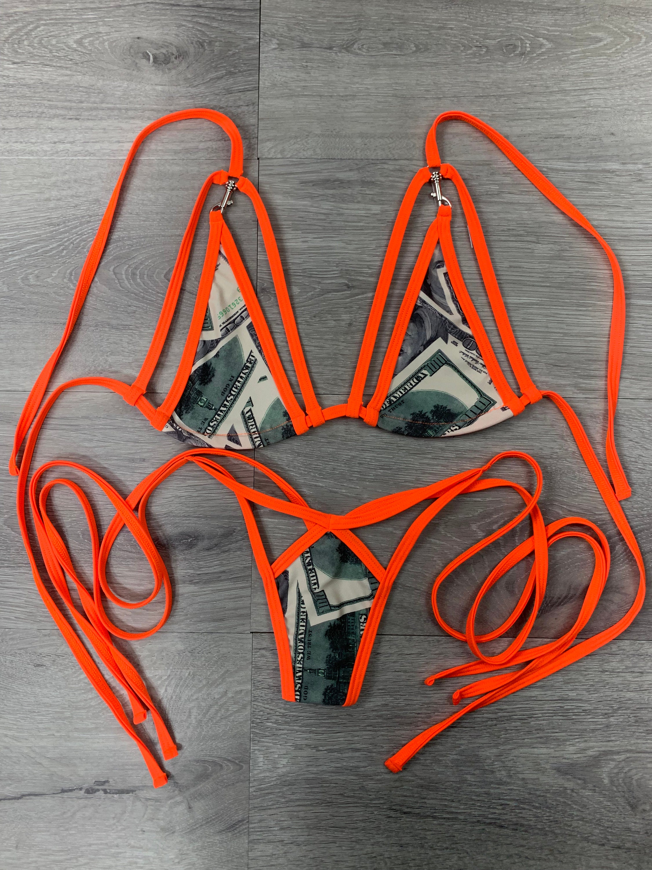 Micro Bikini G-string Thong Hundred Dollar Print Extreme Skimpy ...