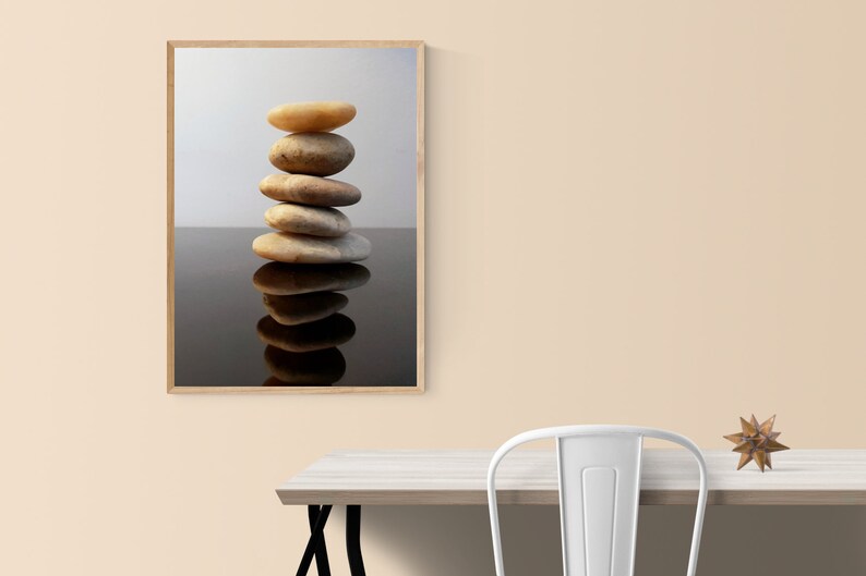 Stacked Rocks Zen Stones Wall Art Zen Stones Art Meditation Etsy