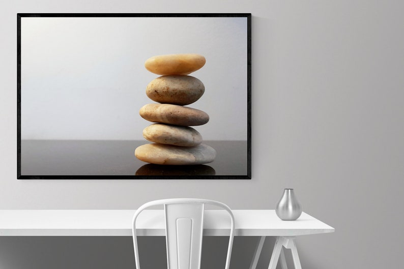 Stacked Rocks Zen Stones Wall Art Zen Stones Art Meditation Etsy