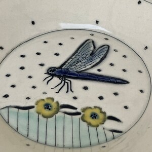 Handmade Pottery Dragonfly Trinket Dish Jewelry Dish Ceramic image 3