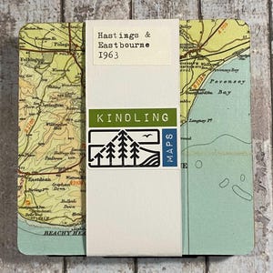 South Coast ~ Vintage Landkarte Untersetzer ~ 4er Set