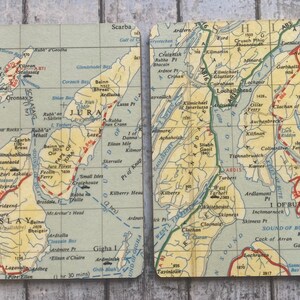 Écosse ~ sous-verres vintage carte ~ Lots de 2