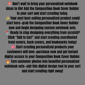 Personalized Notebook Cover Builder App | Photo Design Tool (Digital Download) | Upload Picture